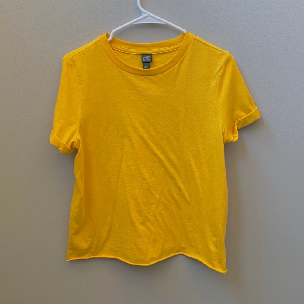 Wild Fable | Basic Yellow Tee with Rolled Sleeves